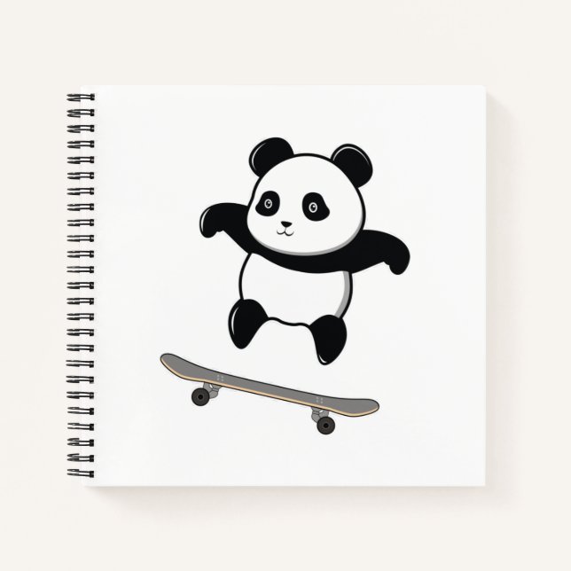 Cuaderno Patineta de bebé panda (Anverso)