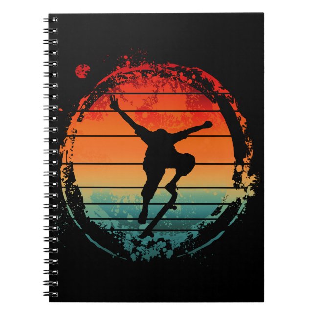 Cuaderno Patineta de monopatinaje vintage (Frente)