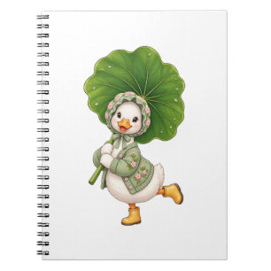 Cuaderno Patito Adorable con Paraguas de Hoja – Primavera C