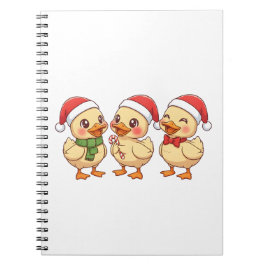 Cuaderno Patitos Navideños Adorables Kawaii | Fiestas Navid