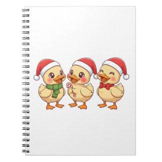 Cuaderno Patitos Navideños Adorables Kawaii | Fiestas Navid