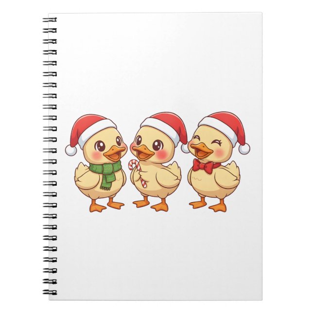 Cuaderno Patitos Navideños Adorables Kawaii | Fiestas Navid (Frente)