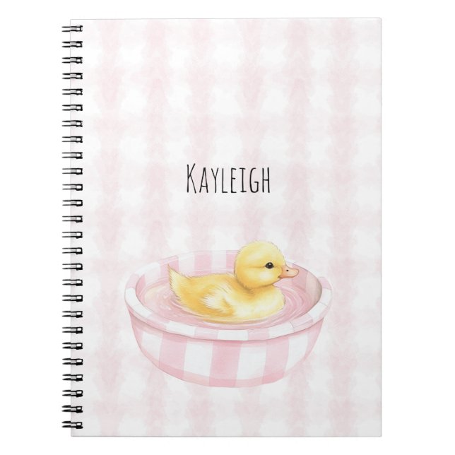 Cuaderno Pato bebé en piscina rosa (Frente)