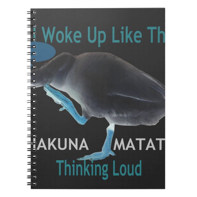 Cuaderno Pato con me desperté así y Hakuna Matata texto (Frente)