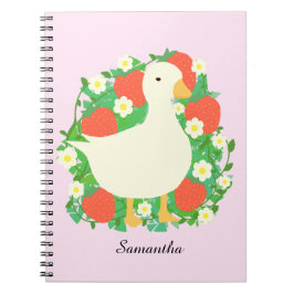 Cuaderno Pato de gasa de fresa floral
