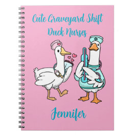 Cuaderno Pato divertido turno de noche enfermeras nombre