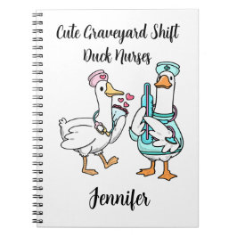 Cuaderno Pato divertido turno de noche enfermeras nombre