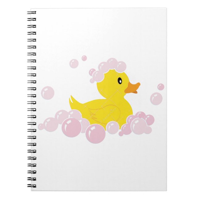 Cuaderno Pato en burbujas rosadas (Frente)