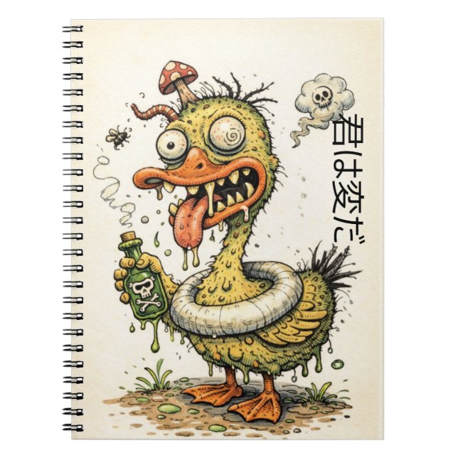 Cuaderno Pato raro bebiendo bebida extraña (Frente)