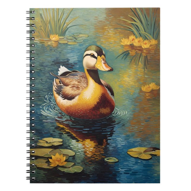 Cuaderno Pato Tranquilo Sobre Una Pintura Artística De Colc (Frente)