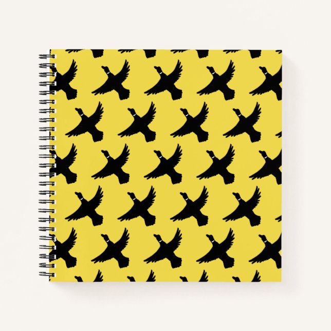 Cuaderno Patos Voladores Amarillos Negros (Anverso)