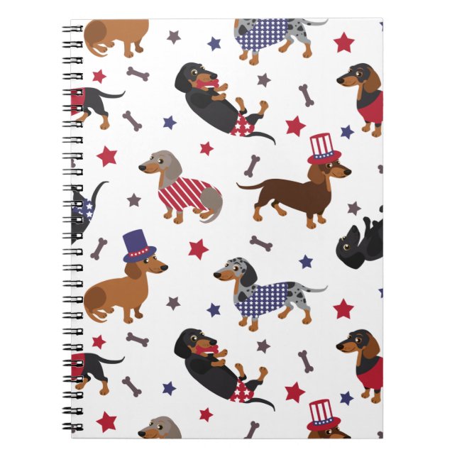 Cuaderno Patriotic Dachshund (Frente)