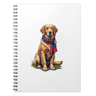 Cuaderno Patriotic Hunting Golden Retriever Vintage Tee 4