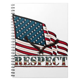 Cuaderno Patriotic Respect with Bald Eagle and USA flag
