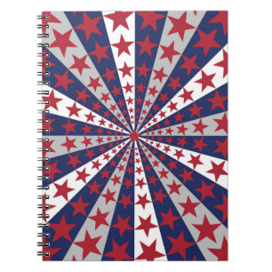 Cuaderno Patriotic Sunburst: Obra de arte de la bandera est