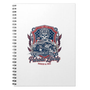 Cuaderno Patriótico 1776 Camión Monstruo Cráneo Fuera de Ca