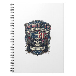 Cuaderno Patriótico 1776 Camión Monstruo Cráneo Fuera de Ca