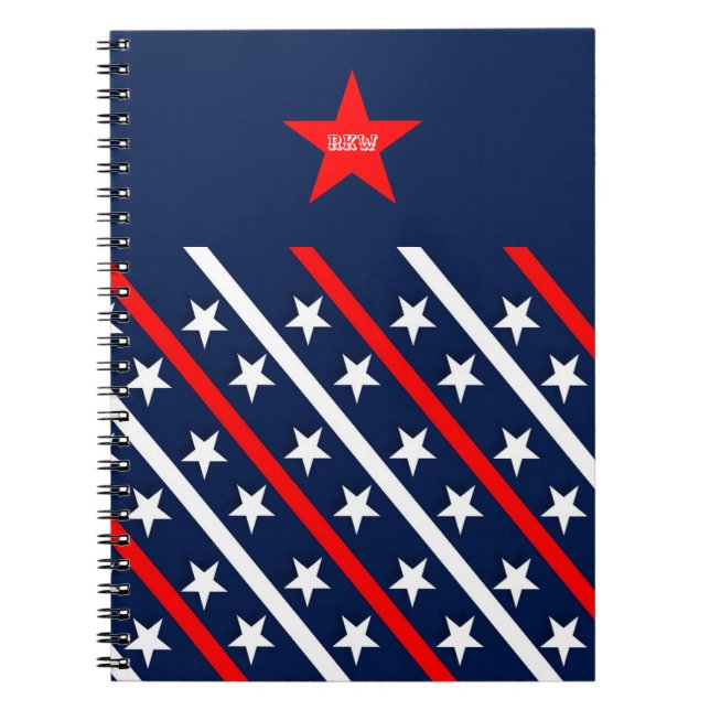 Cuaderno "Patriótico rojo, blanco y azul (Frente)
