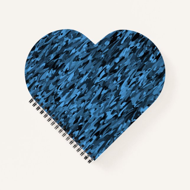 Cuaderno Patrón abstracto azul negro (Anverso)