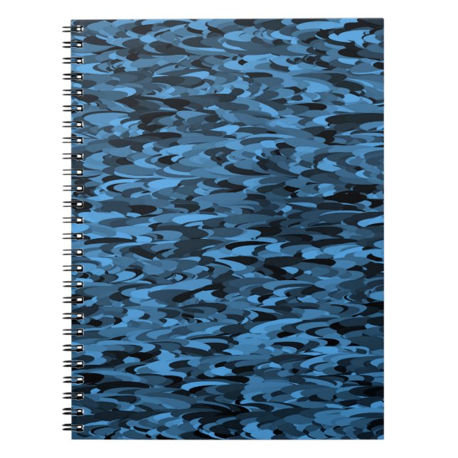 Cuaderno Patrón abstracto azul negro (Frente)