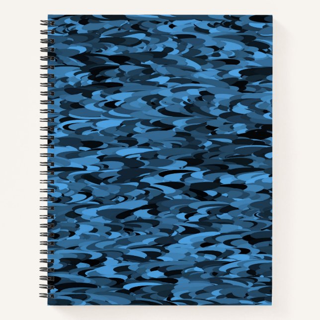 Cuaderno Patrón abstracto azul negro (Anverso)