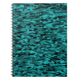 Cuaderno Patrón abstracto azul verdoso negro