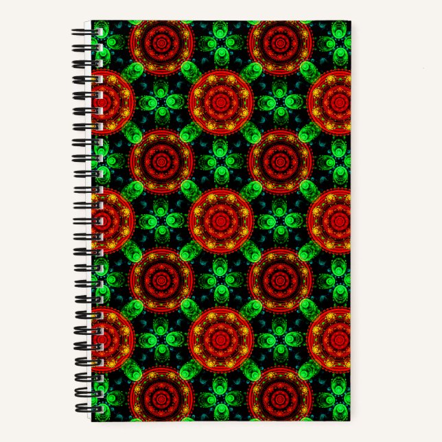 Cuaderno Patrón abstracto boho elegante moderno floral #504 (Anverso)
