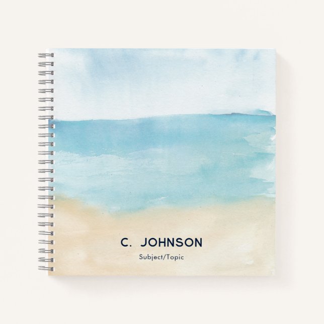 Cuaderno Patrón abstracto de color de agua elegante persona (Anverso)