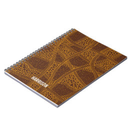 Cuaderno Patrón abstracto de color marrón y beige personali