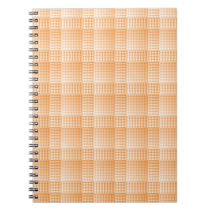Cuaderno Patrón abstracto de cuadros blancos y naranjas