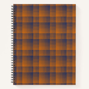 Cuaderno Patrón abstracto de cuadros naranja y púrpura