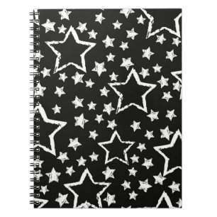 Cuaderno patrón abstracto de estrellas sin costuras. Grunge