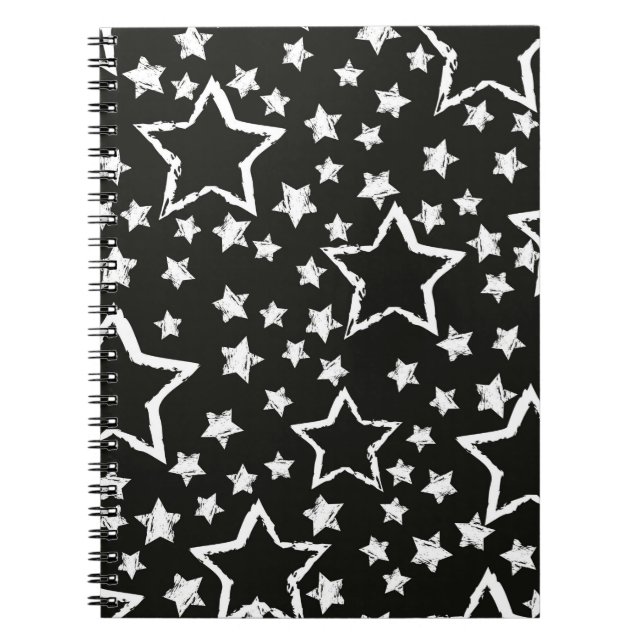 Cuaderno patrón abstracto de estrellas sin costuras. Grunge (Frente)