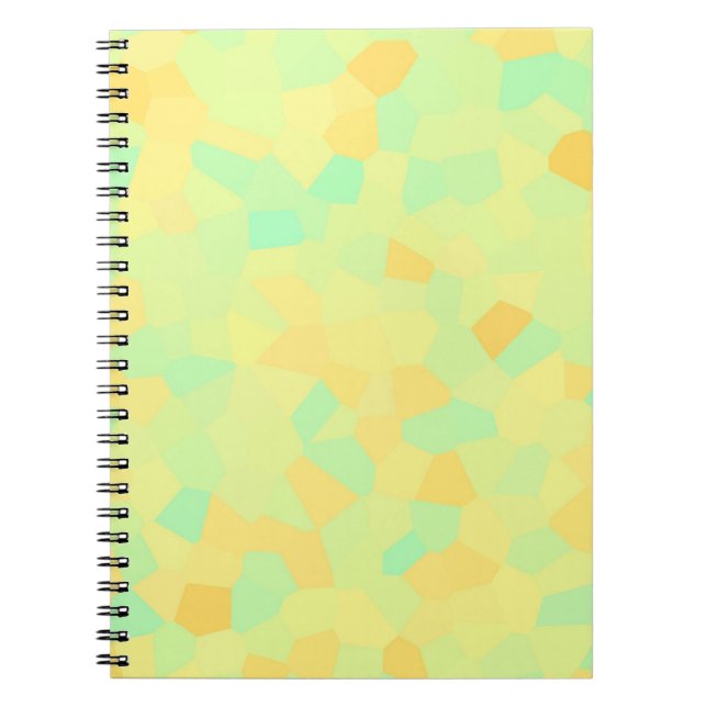 Cuaderno Patrón abstracto de formas amarillas y verdes (Frente)