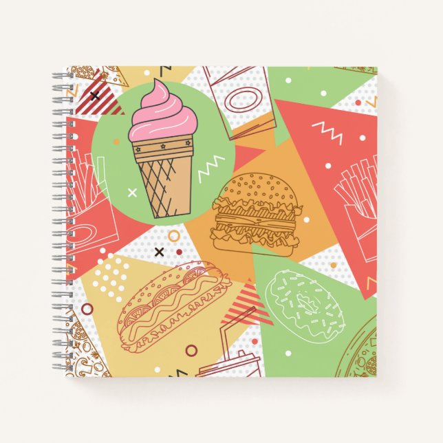 Cuaderno Patrón abstracto de helado lindo para niños rosa (Anverso)