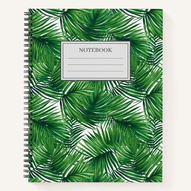 Cuaderno Patrón abstracto de las hojas de la palmera (Anverso)