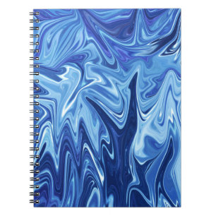 Cuaderno Patrón abstracto de líquido azul