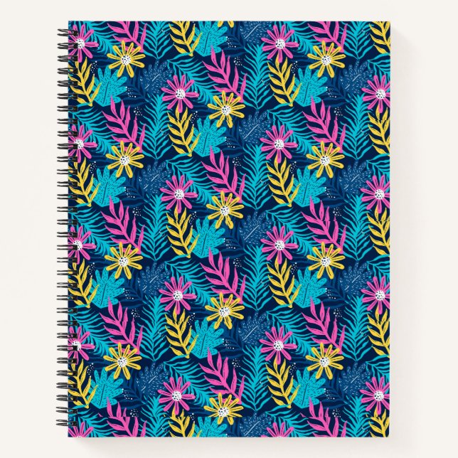Cuaderno Patrón Abstracto De Mano Con Plantas-86761 (Anverso)