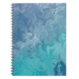 Cuaderno Patrón abstracto de mármol líquido azul