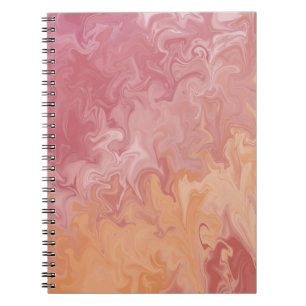 Cuaderno Patrón Abstracto de Mármol Líquido Naranja