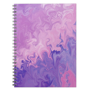 Cuaderno Patrón abstracto de mármol líquido púrpura