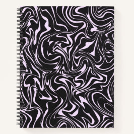 Cuaderno Patrón abstracto de mármol negro y rosa