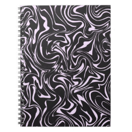 Cuaderno Patrón abstracto de mármol negro y rosa