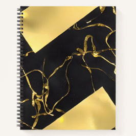 Cuaderno Patrón abstracto de negro y oro