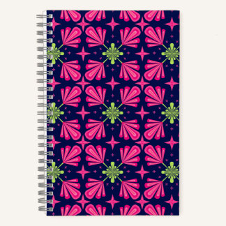 Cuaderno Patrón abstracto de pétalos florales rosados geomé