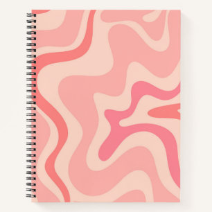 Cuaderno Patrón abstracto de remojo líquido retro en rosa R