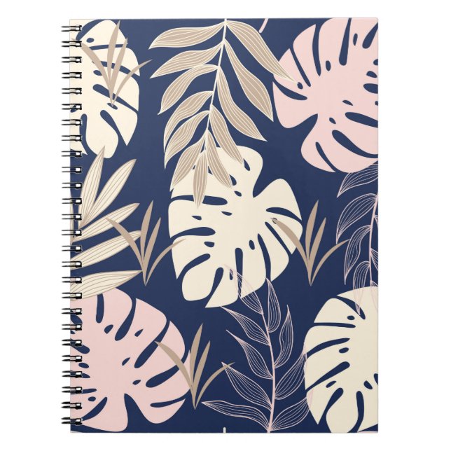 Cuaderno Patrón abstracto de tendencia sin fisuras con hoja (Frente)