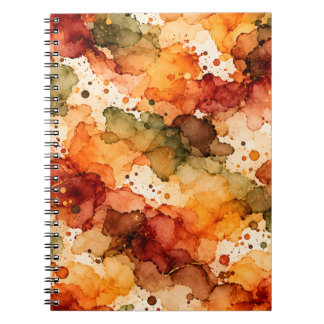 Cuaderno Patrón abstracto de tinta al alcohol de otoño
