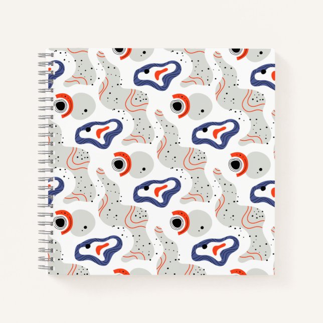 Cuaderno Patrón abstracto de zancos y curvas elegantes (Anverso)