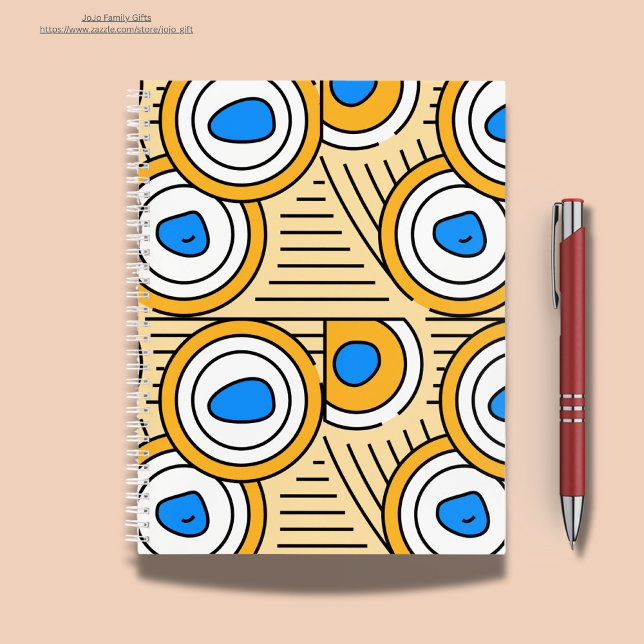 Cuaderno Patrón abstracto del Tíbet fondo terrenal Azul (Subido por el creador)